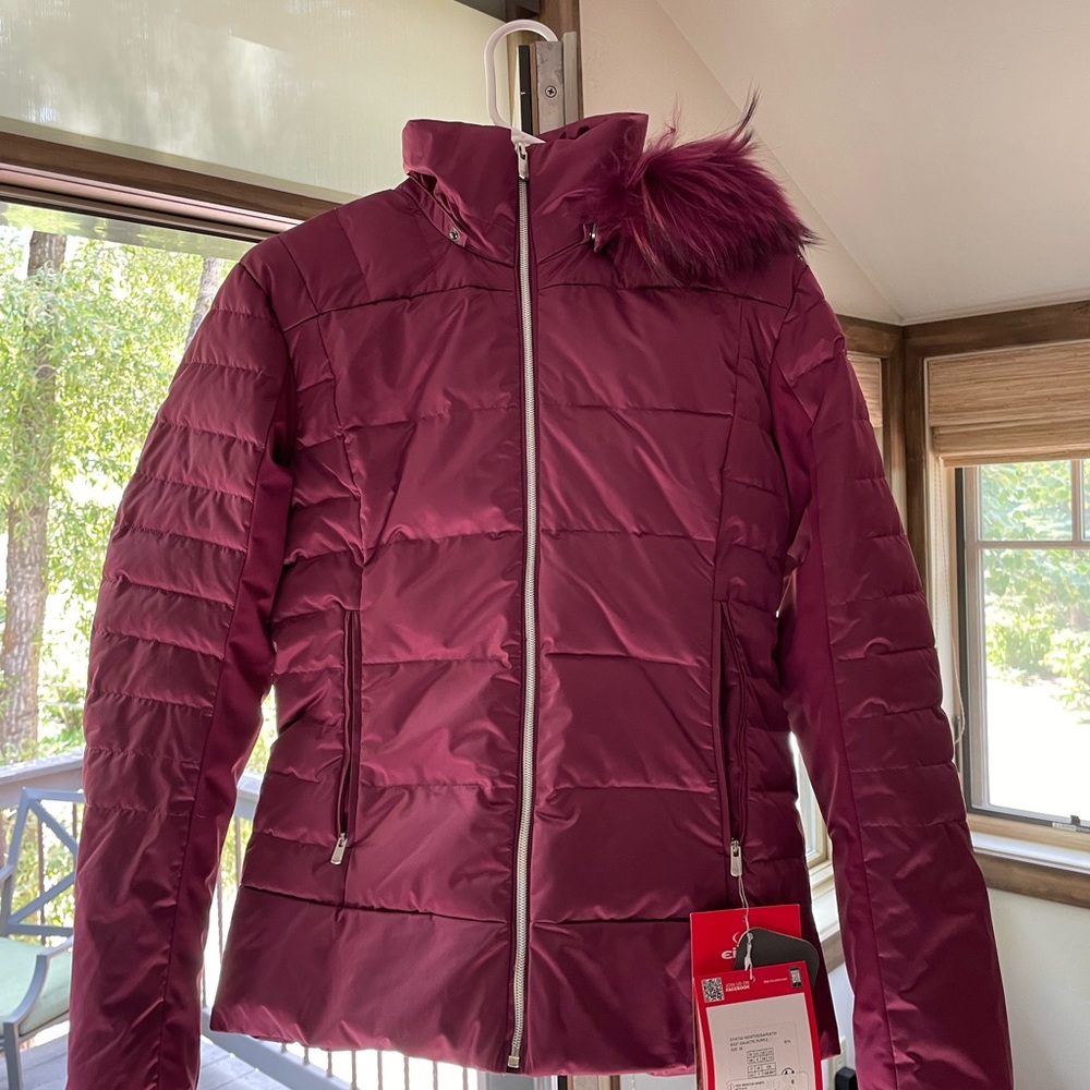 Eider Monterosa purple fur ski jacket BRAND NEW with TAGS side medium or 38
